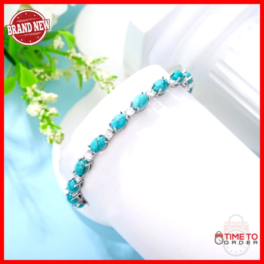 925 Sterling Silver Tennis Bracelet Adjustable 7 Inch Western Boho - Picture 3 of 7